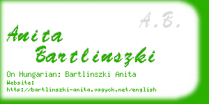 anita bartlinszki business card